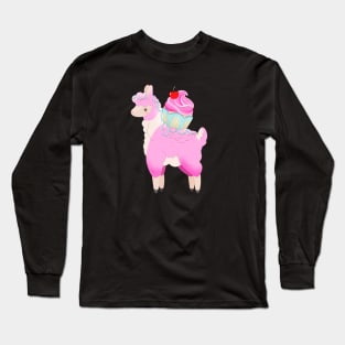 Cupcake Llama Long Sleeve T-Shirt